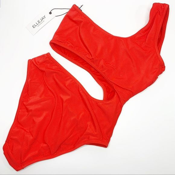 ELLEJAY Kristin One Piece Swimsuit Red Size Large - Picture 3 of 7